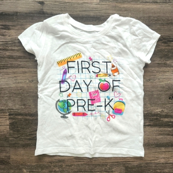 The Childrens Place T Shirt with Playful School Design - First Day Of Pre K - Picture 1 of 3